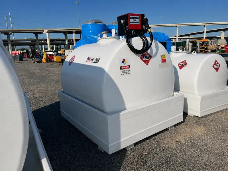AM Tank 1050 gallon bunded skid mounted steel diesel fuel tank with pump - view 2