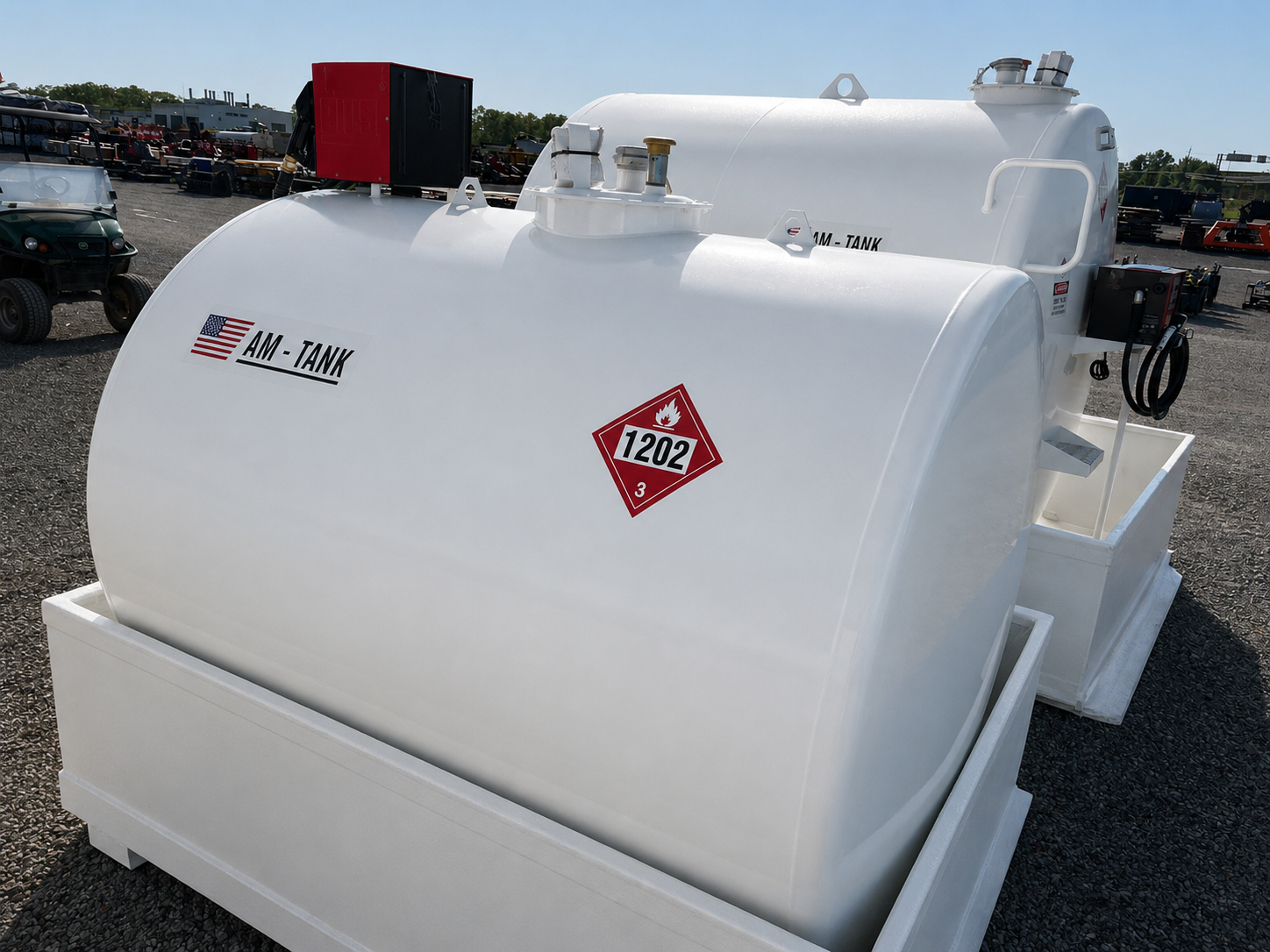AM Tank 1050 gallon bunded skid mounted steel diesel fuel tank with pump - view 3