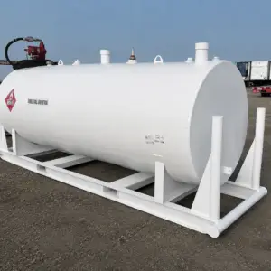 1189 gallon diesel fuel tank, double wall skid mounted with pump, in an industrial yard