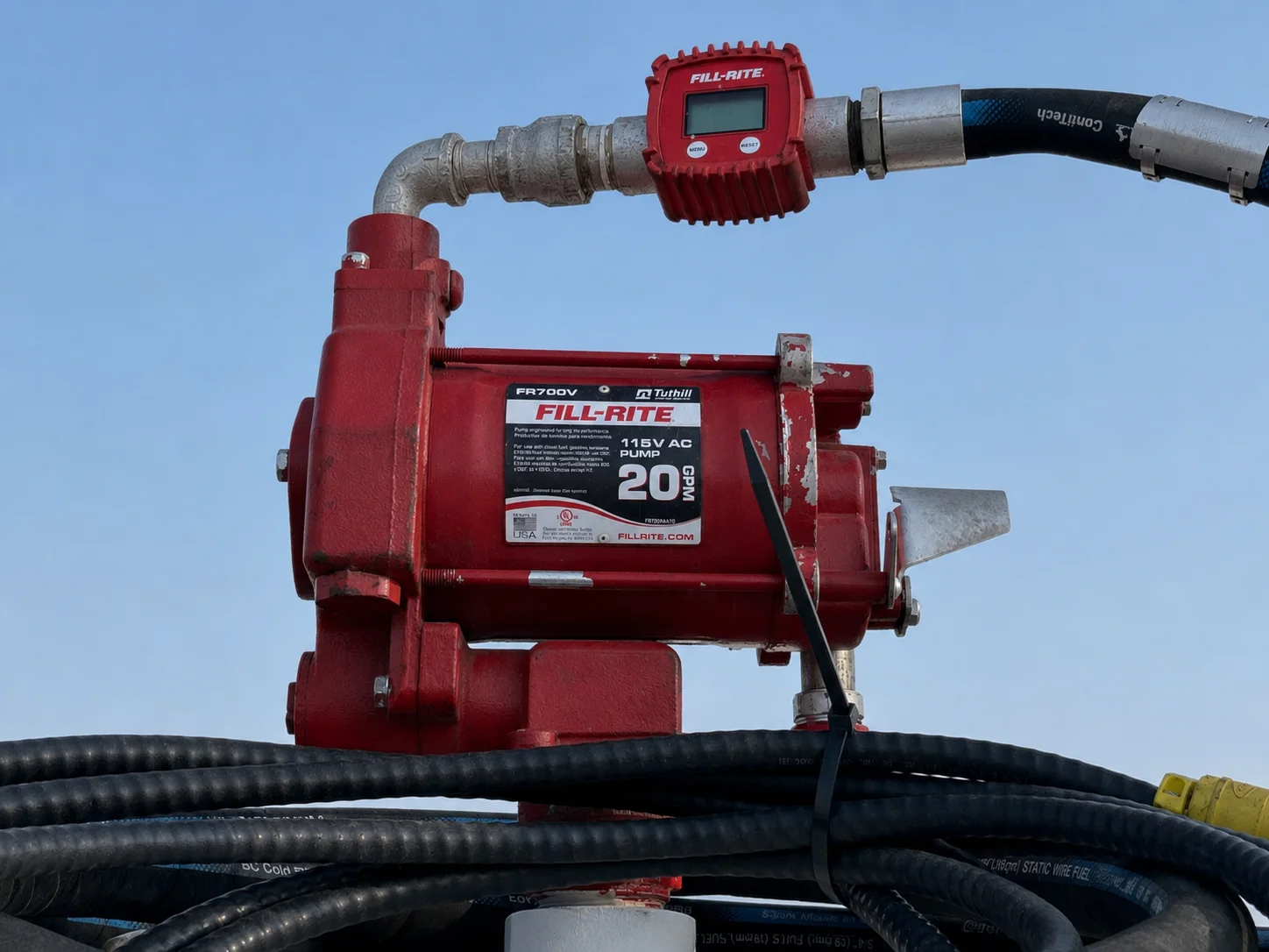 1189 gallon double wall skid mounted diesel fuel tank with pump in an industrial yard - view 3