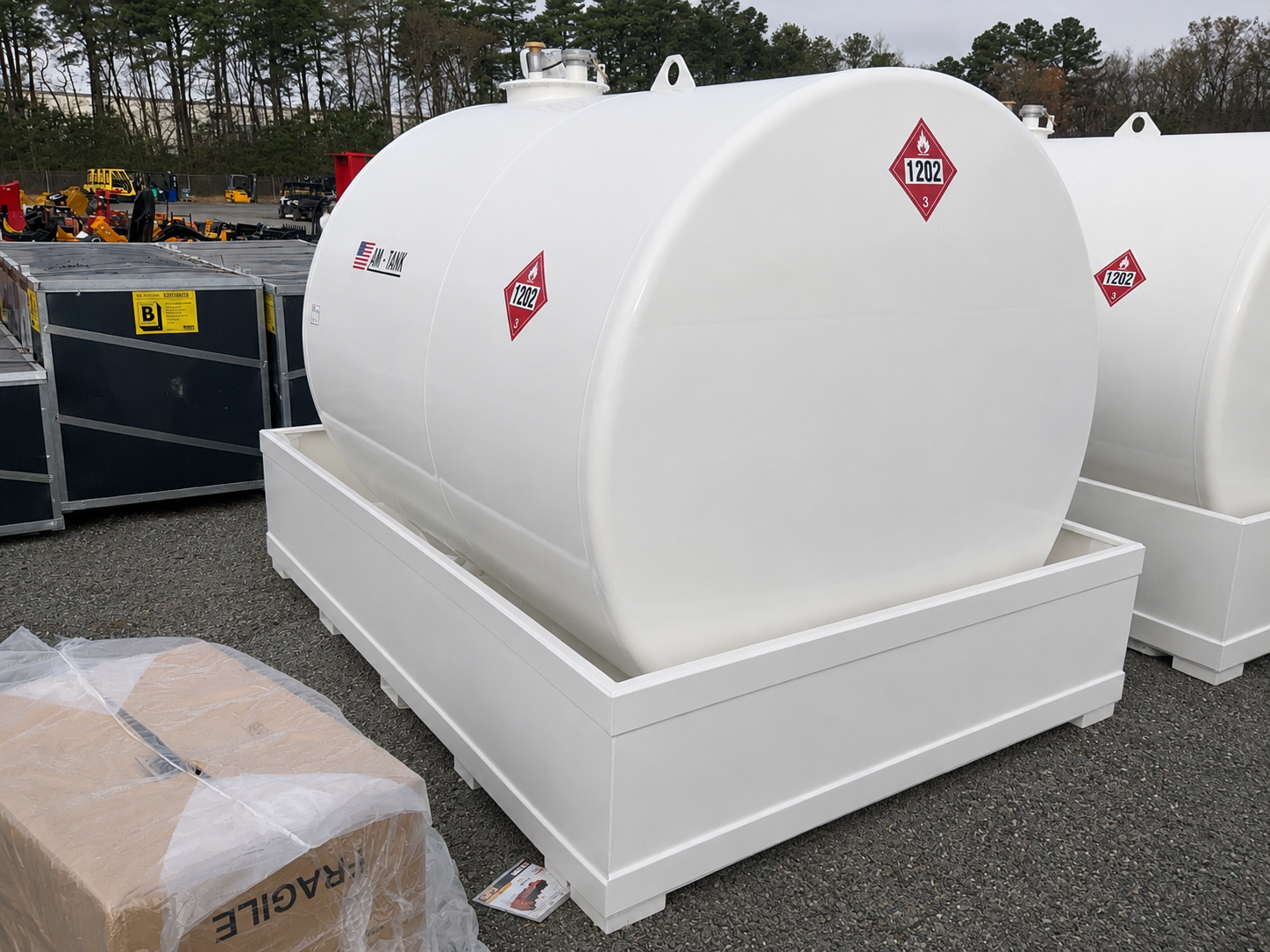 2376 gallon bunded skid mounted steel diesel fuel tank with commercial transfer pump - view 2