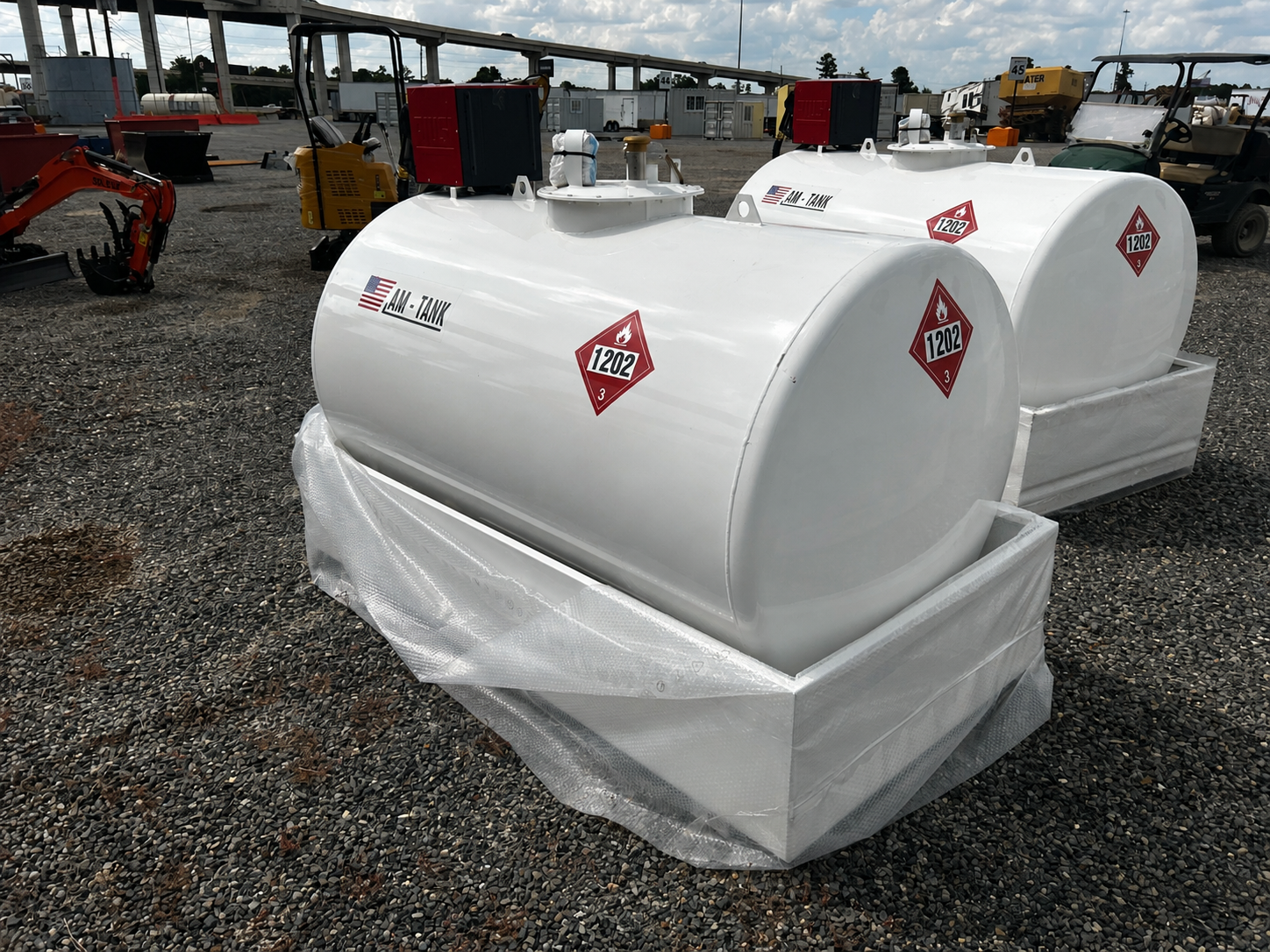 AM Tank 490 gallon bunded skid mounted steel diesel fuel tank with pump - view 4