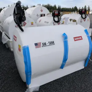 655 gallon gasoline fuel tank, bunded skid mounted with transfer pump and nozzle