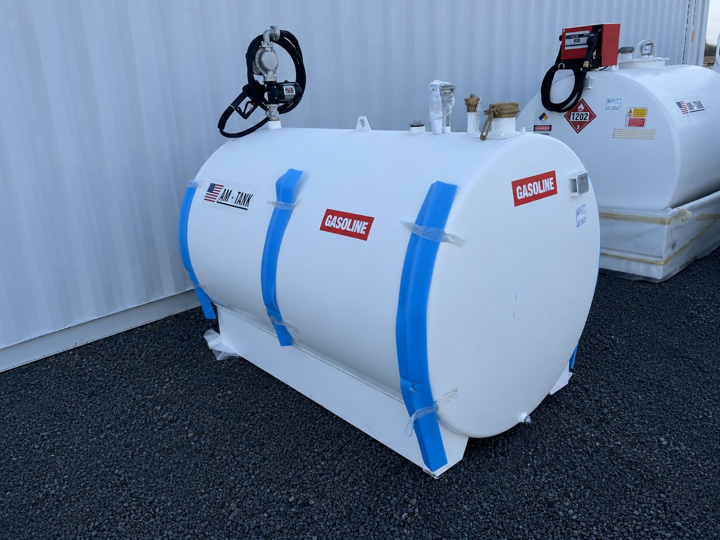 655 gallon bunded skid mounted gasoline fuel tank with transfer pump and nozzle - view 4