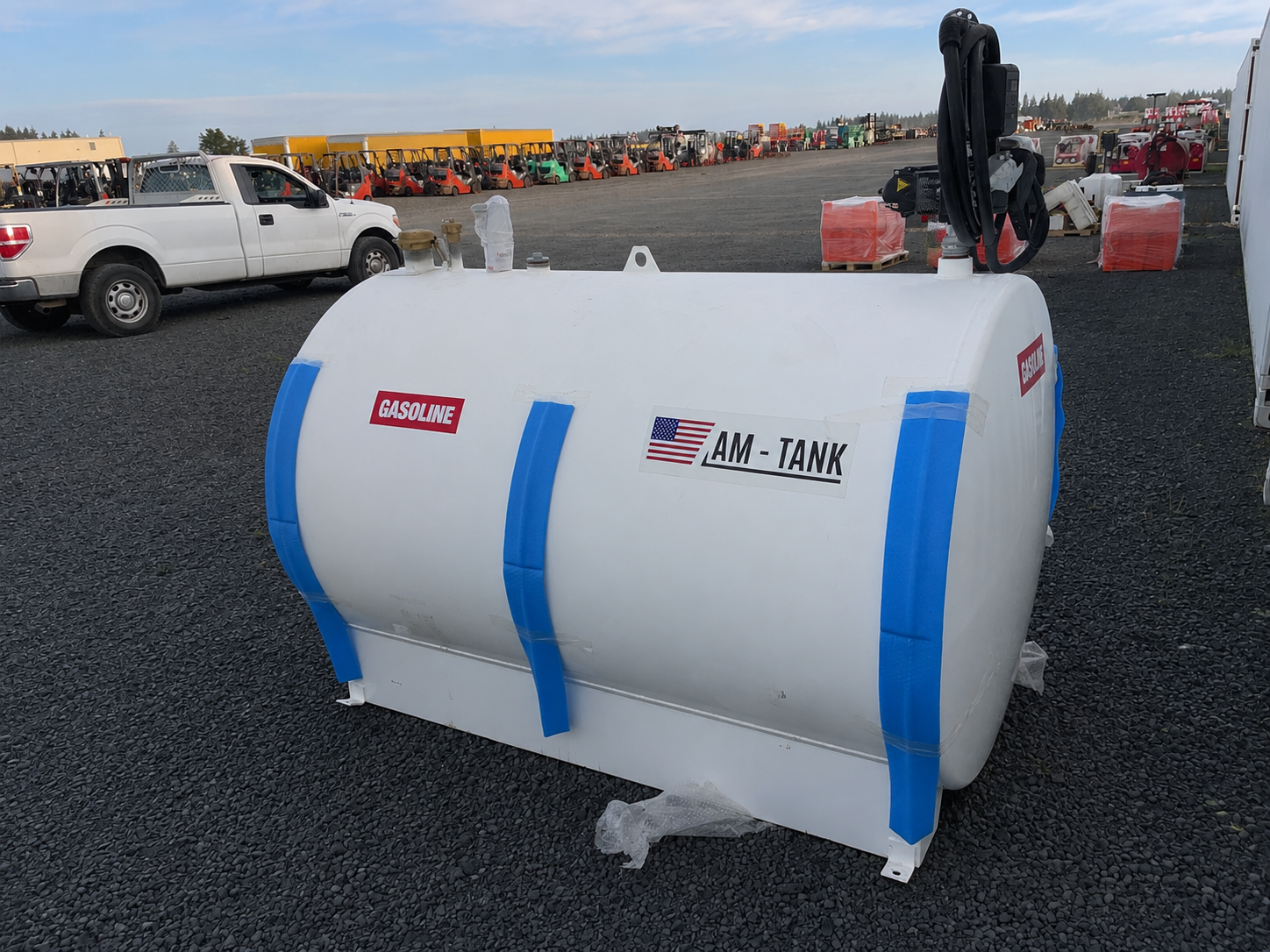 655 gallon bunded skid mounted gasoline fuel tank with transfer pump and nozzle - view 5