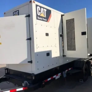 Caterpillar towable mobile generator set on a trailer chassis for job site power