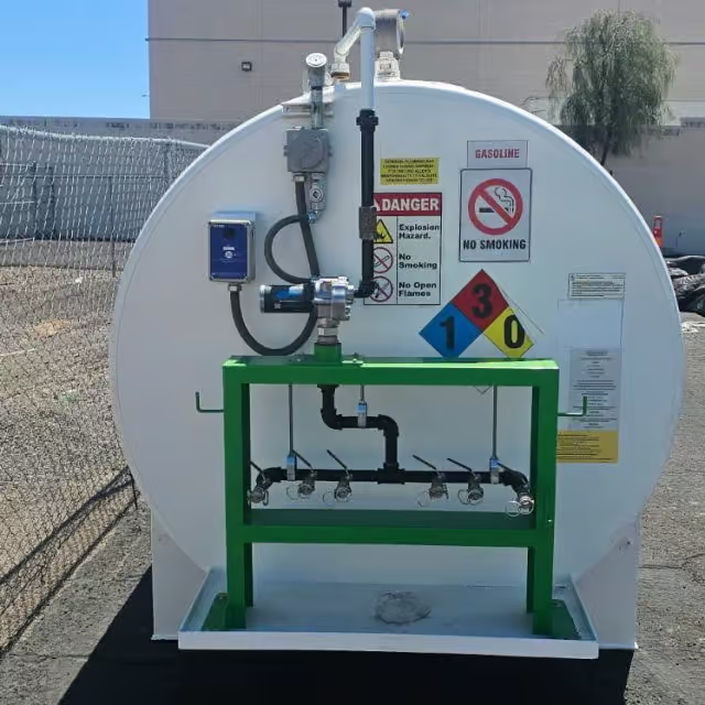 dual pump commercial gasoline fuel storage tank for fleet refuelling - view 4