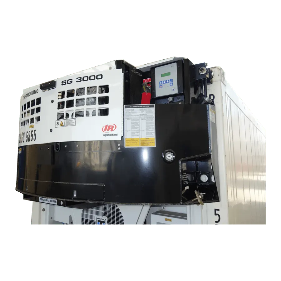 Thermo King SG-3000 clip-on genset mounted on the front of a refrigerated container - view 11