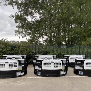 Thermo King SG-3000 clip-on genset mounted on the front of a refrigerated container - view 2